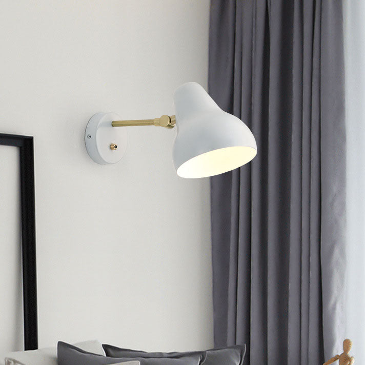 Minimalist Solid Color Black White Aluminum Swingable 1-Light Wall Sconce Lamp