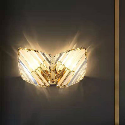 Modern Light Luxury Crystal Triangle Geometry 1/2/3 Light Wall Sconce Lamp
