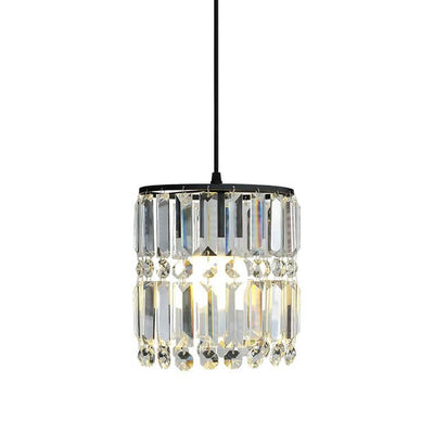 Nordic Light Luxury Crystal Cylinder Dome 1/2/3 Light Chandelier