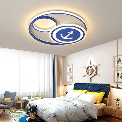 Cartoon Creative Rudder Nautical LED Flush Mount Ceiling Light