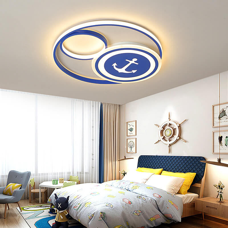 Cartoon Creative Rudder Nautical LED Flush Mount Ceiling Light