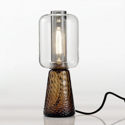 Modern Creative Clear Glass Cylinder 1-Light Table Lamp