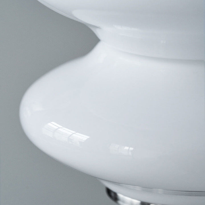 Contemporary Nordic Antique Milk White Glass Gourd LED Pendant Light For Bedroom