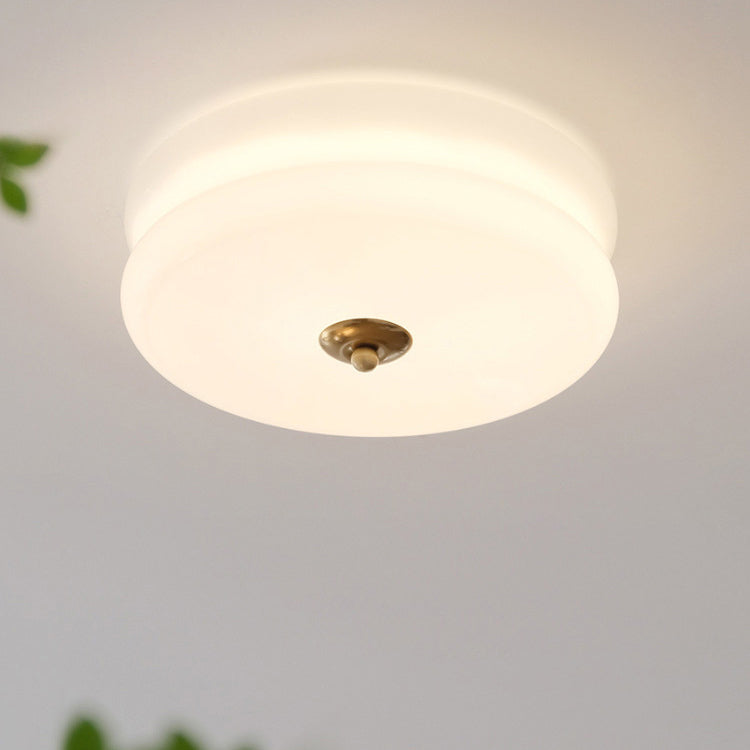 Plafonnier LED avec abat-jour en verre cylindrique de simplicité moderne pour salon 
