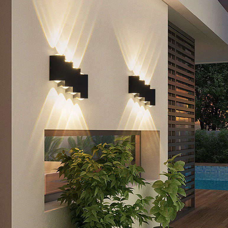 Modern Creative Square Geometric Luminous Outdoor Waterproof LED Wall Sconce Lamp