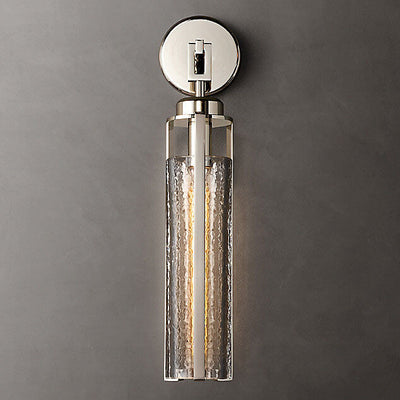 Aplique de pared de metal y vidrio de lujo ligero europeo con 1 luz 
