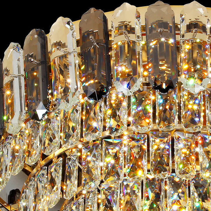 Modern Luxury Crystal Column Dome LED Flush Mount Ceiling Light