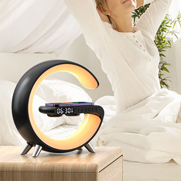 Creative Smart Moon Bluetooth Speaker Wireless Charging LED Night Light Table Lamp