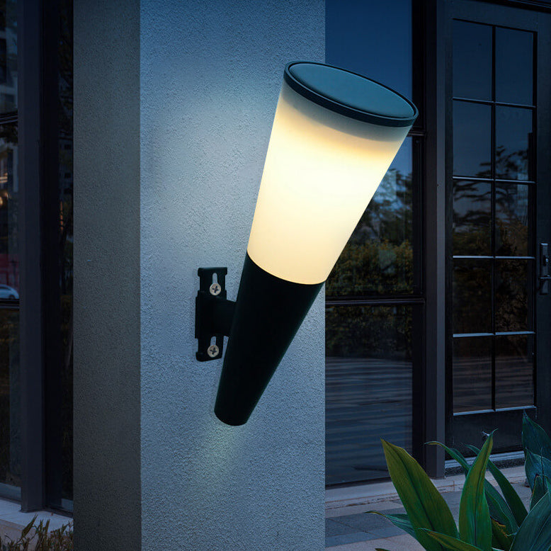 Lampe solaire étanche en forme de corne, design LED, décoration extérieure, applique murale 