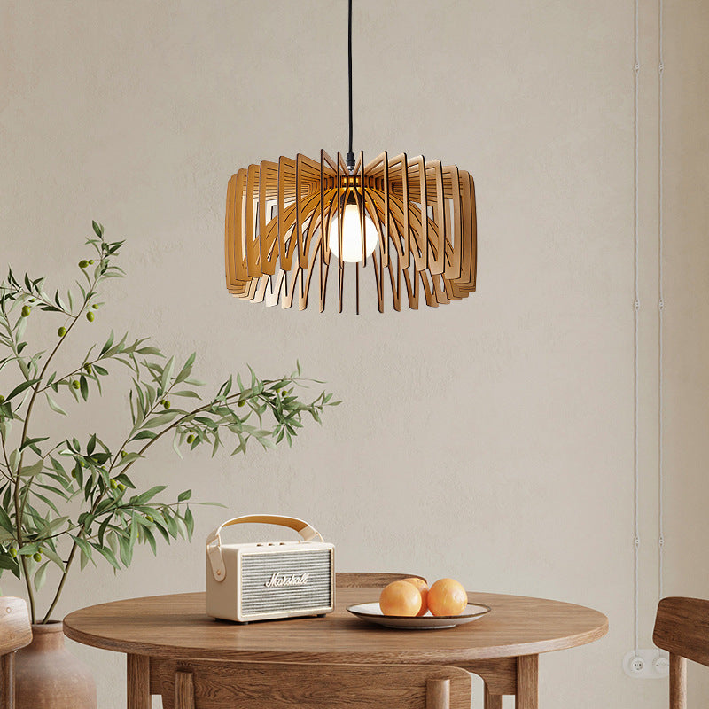 Japanese Minimal Wabi-sabi Log Color 1-Light Pendant Light