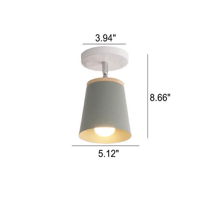 Luz de techo semi empotrada de 1 luz Nordic Macaron Column 