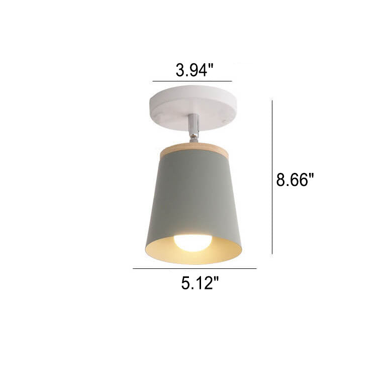 Nordic Macaron Column 1-Light Semi-Flush Mount Ceiling Light