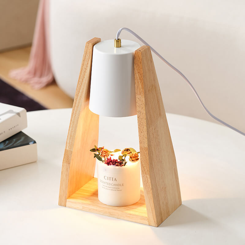Lámpara de Mesa de Cera Derretida de 1 Luz de Tronco de Hierro de Cono Simple Japonés 
