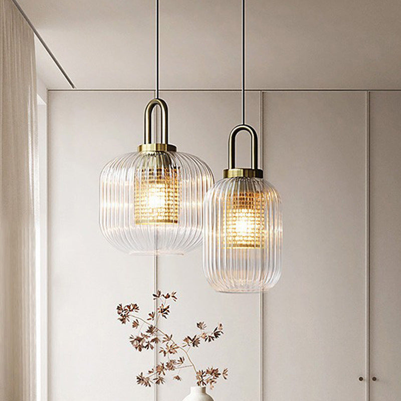 Lanterne moderne de luxe en fer et verre à 1 lumière pour salon 