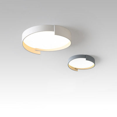 Nordic Simplicity Round Geometric Edge LED Flush Mount Ceiling Light