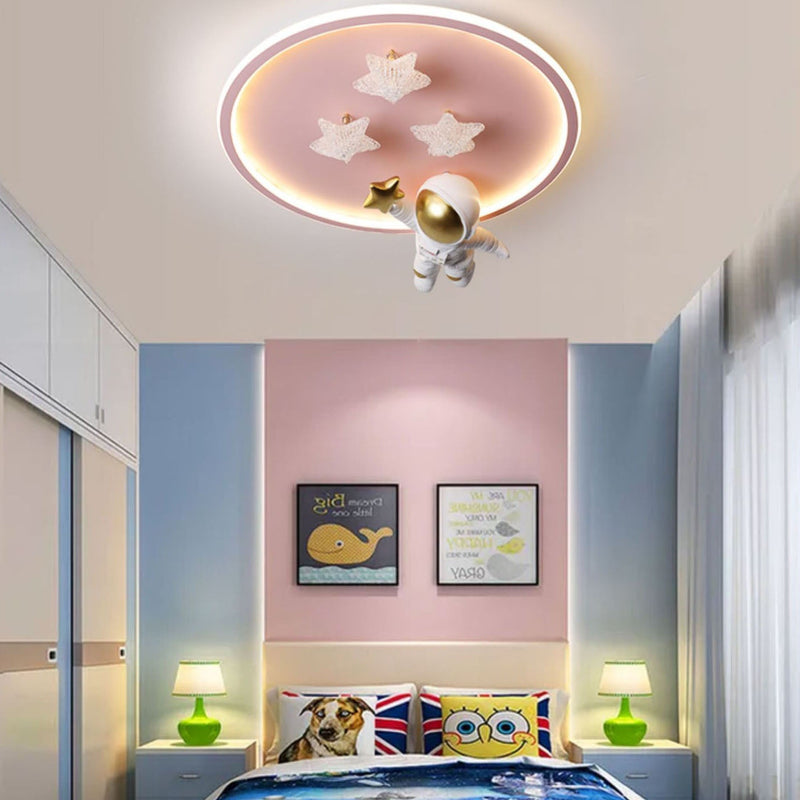 Modern Creative Planet Astronaut LED Flush Mount Lighting