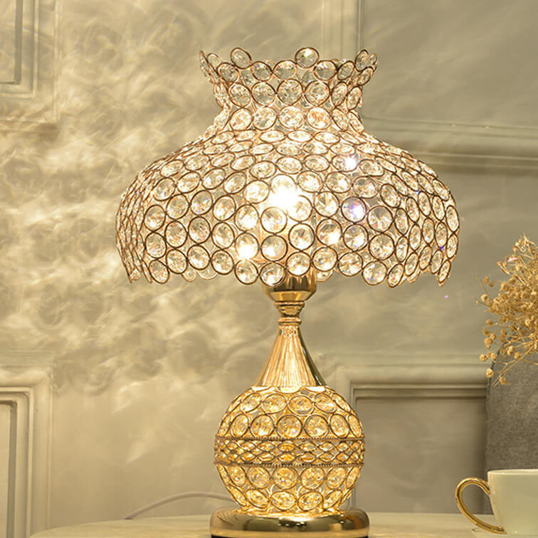 Nordic Luxury Crystal Cone Geometry 1-Light Table Lamp