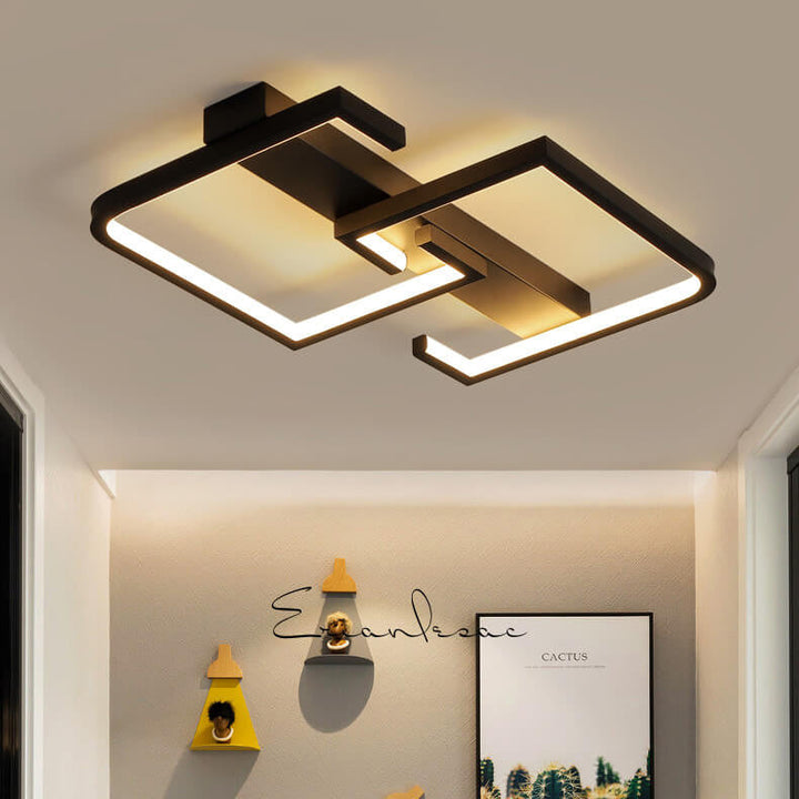 Bouton carré créatif simple LED semi-encastré plafonnier 