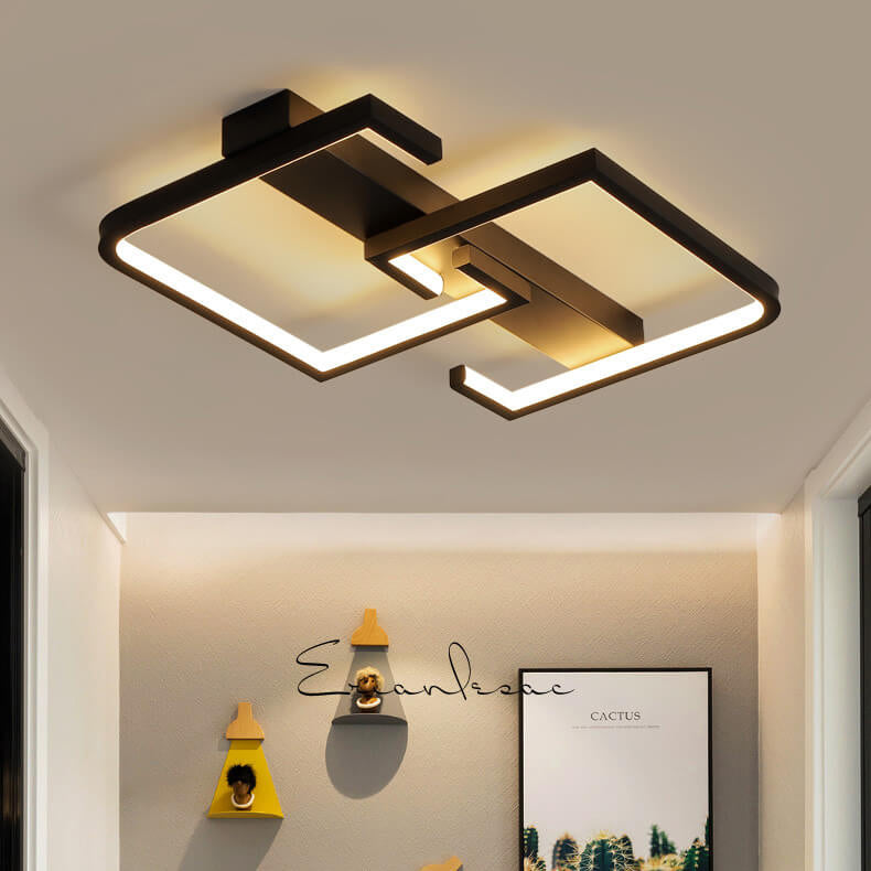 Luz de techo LED montada al ras semi-flush con botón cuadrado creativo simple 
