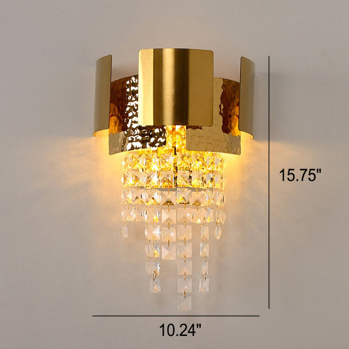 Lámpara de Aplique de Pared de Lujo Moderno con Borlas de Cristal y Oro de 2/3 Luces 