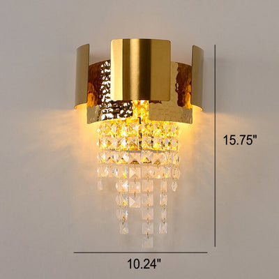 Modern Luxury Crystal Tassel Gold 2/3 Light Wall Sconce Lamp