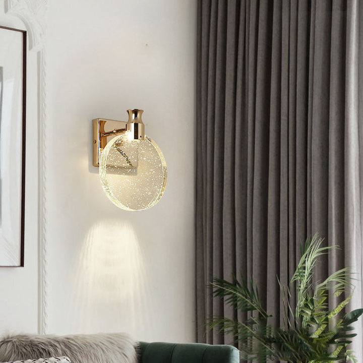 Moderne Luxus Runde Blasen Kristall Aluminium Eisen LED Wandleuchte für Wohnzimmer 