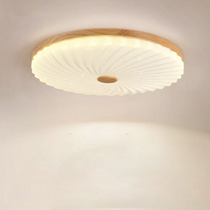 Modern Log Pleated Star Effect Round LED Flush Mount Ceiling Light