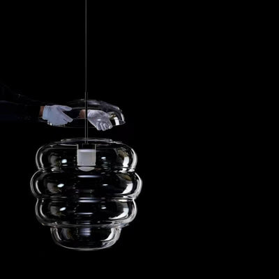 Modern Creative Shapes Clear Glass Metal 1-Light Pendant Light