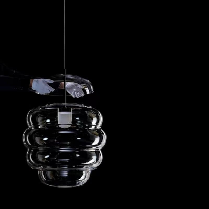 Modern Creative Shapes Clear Glass Metal 1-Light Pendant Light