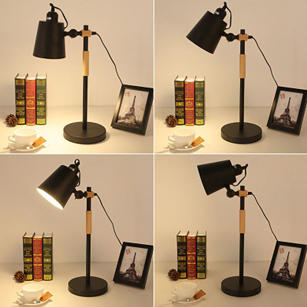 Moderne minimalistische 1-flammige Tischlampe aus einfarbigem Holz 
