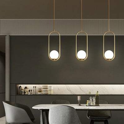 Modern Light Luxury Minimalist Oval Glass Orb 1/2-Light Pendant Light
