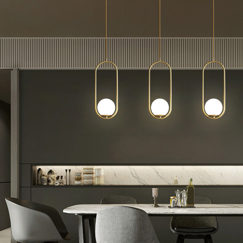Modern Light Luxury Minimalist Oval Glass Orb 1/2-Light Pendant Light