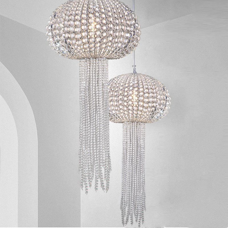 Moderne Leichte Luxus Glas Quallenform 1-Licht Pendelleuchte 