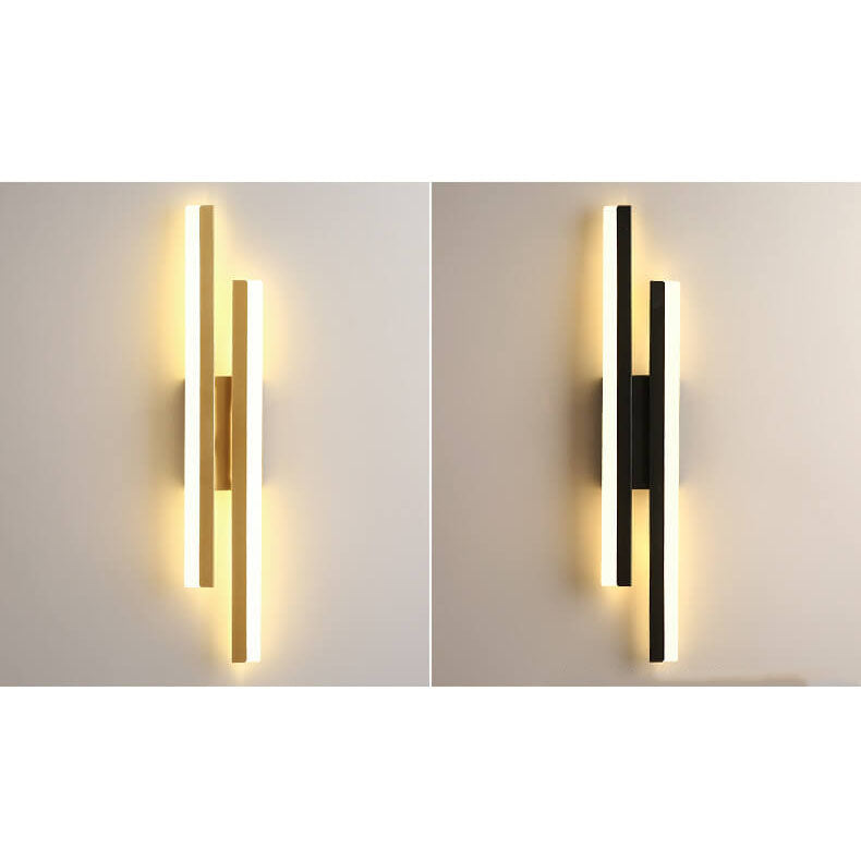 Moderne minimalistische Linien LED-Wandleuchte aus Eisen-Acryl 