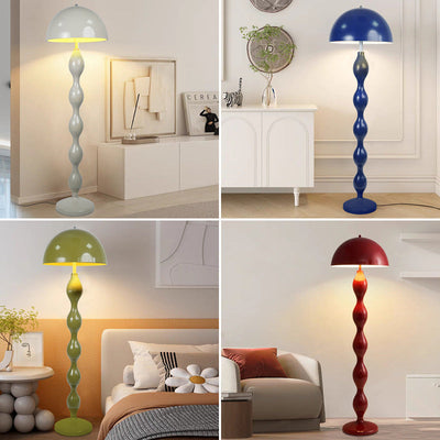 Contemporary Scandinavian Iron Mushroom Shade 1-Light Standing Floor Lamp For Bedroom