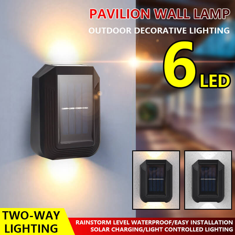 Modern Minimalist Rectangular Plastic LED Solar Outdoor Waterproof Wall Sconce Lamp For Outdoor
