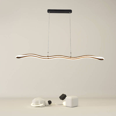 Nordic Minimalist Curve Bar LED-Kronleuchter aus Aluminium 