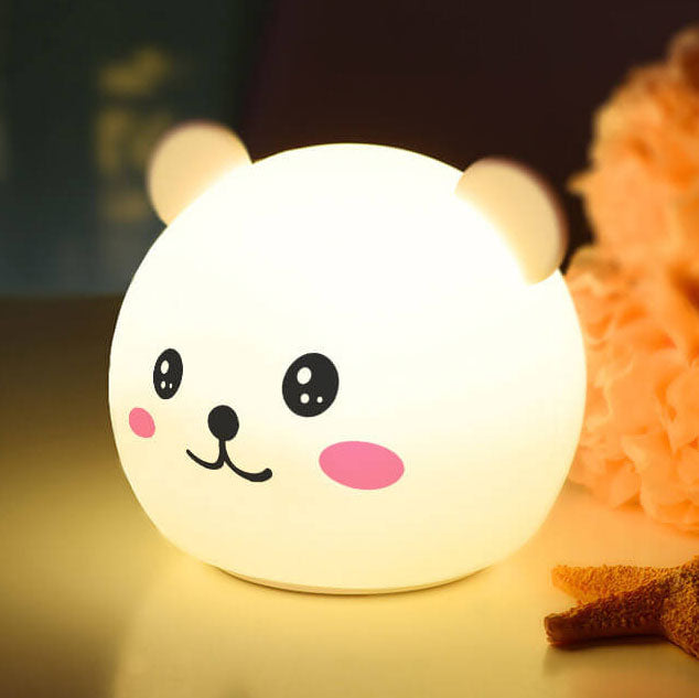 Lampe de table LED en silicone colorée avec animal de dessin animé 