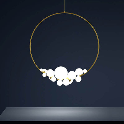 Modern Minimalist Circle Glass Ball LED Chandelier