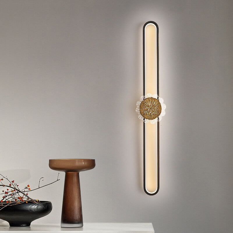 مصباح حائط LED بتصميم حلقة إبداعي بسيط من النحاس الصناعي الكامل 
