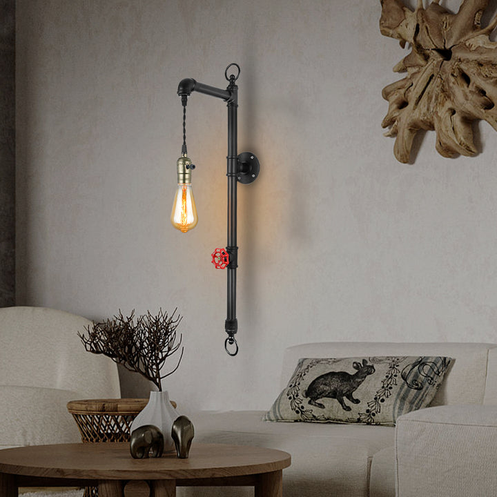 Lampe Vintage Steampunk en Fer à 1 Lumière pour Applique Murale 