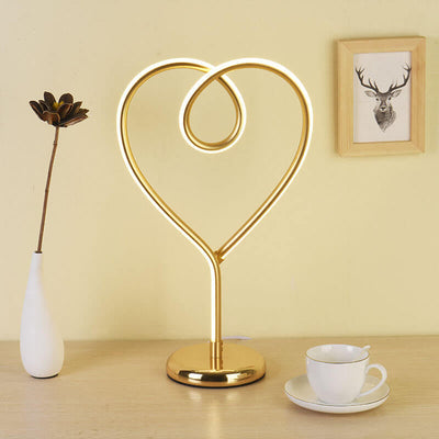 Modern Creative Heart Shape Aluminum Iron LED Table Lamp