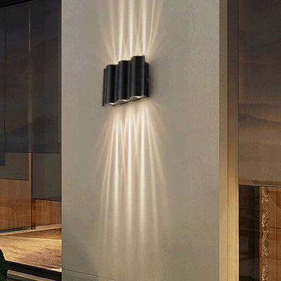 Modern Wave Aluminum Glass Waterproof LED Outdoor Wall Sconce Lamp