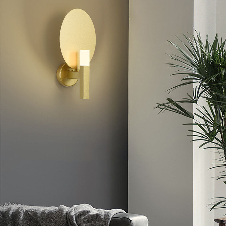 Leichte, luxuriöse, minimalistische, einfarbige, ovale Hardware-Acryl-LED-Wandleuchte 