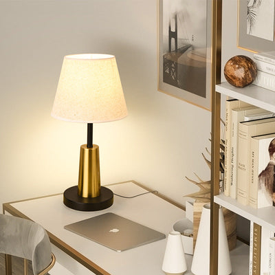 Lampe de table 1 lumière en tissu de fer minimaliste nordique 