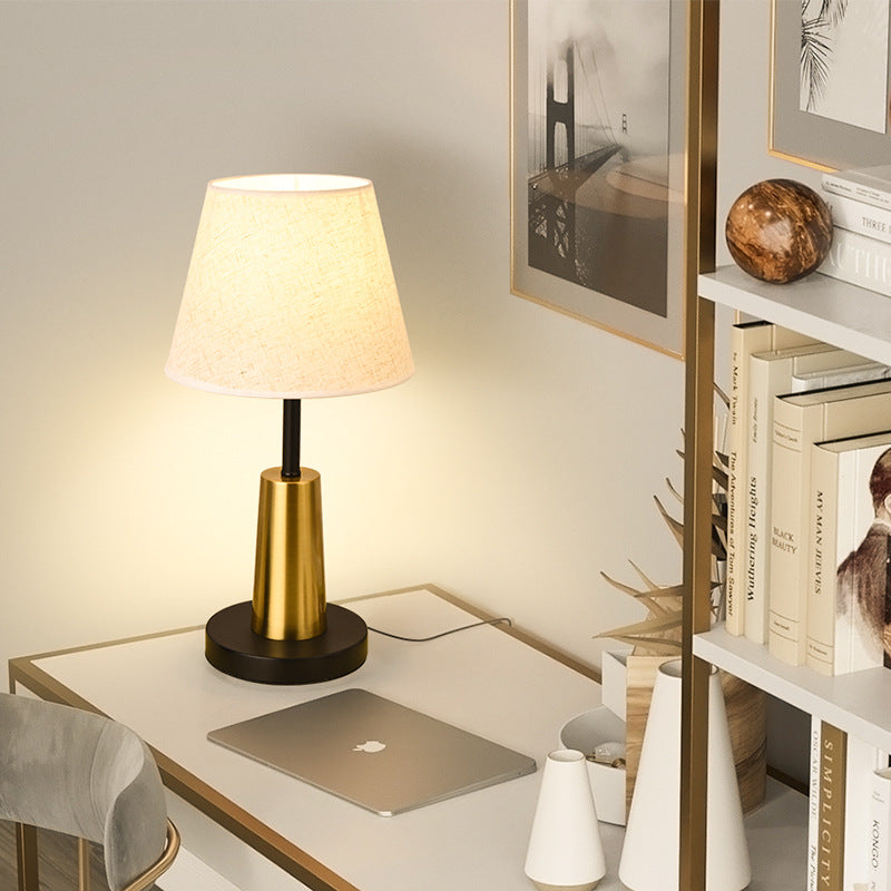 Lampe de table 1 lumière en tissu de fer minimaliste nordique 