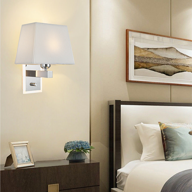 Modern Minimalist Fabric Square Plating 2-Light Wall Sconce Lamp