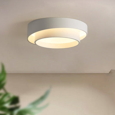 Modern Minimalist Overlapping Round LED Flush Mount Ceiling Light