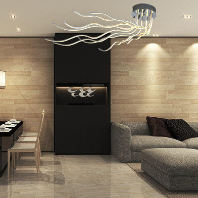 Modern Creative Aluminum Branch Shape LED Semi-Flush Mount Ceiling Light