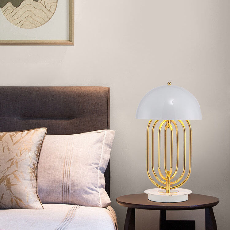Lampe de table rotative de luxe en métal et aluminium à 2 lumières de lumière moderne 